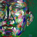 Oil, acrylic on canvas - 70:55 cm. Magic Expressionism by Georgi Kostadinov - gekos- green
