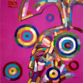 Oil, acrylic on canvas - 70:55 cm. Magic Expressionism by Georgi Kostadinov - gekos- pink1