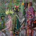 The Goddesses of agriculture and fishing - Oil, acrylic on canvas 100:150 cm.